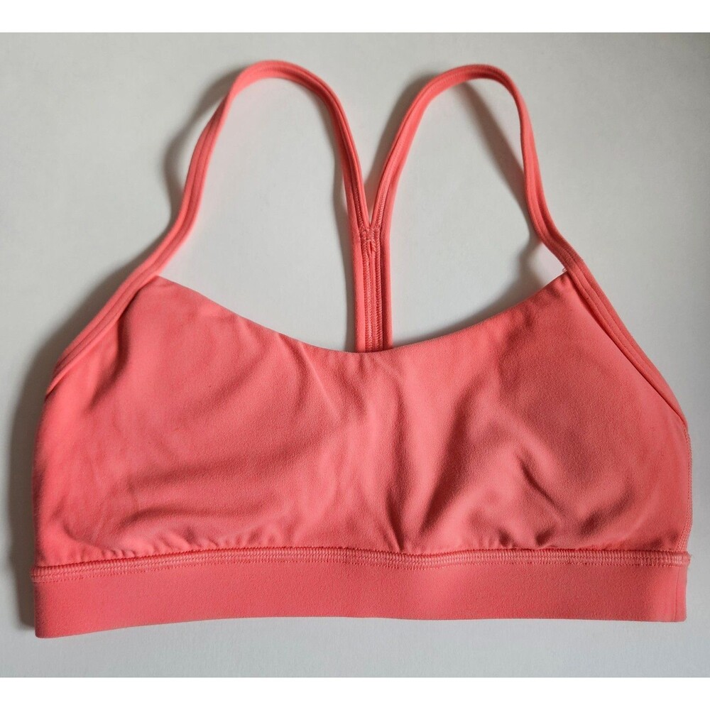 lululemon flow y nulu sports bra coral size 6